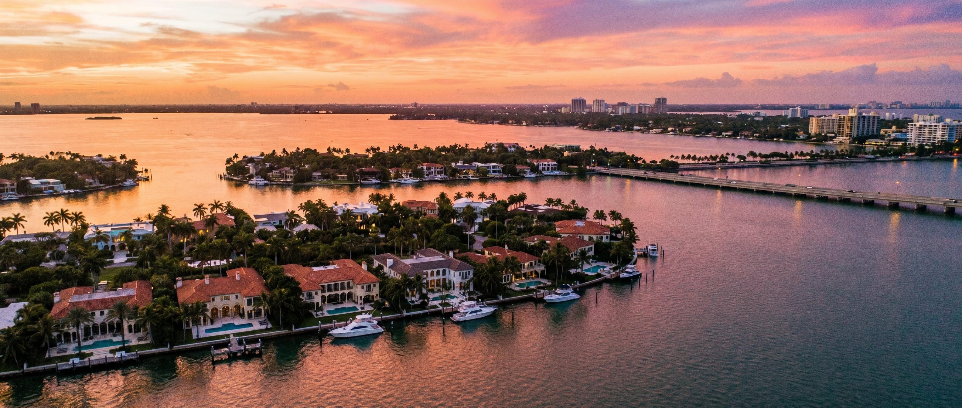 Sunset Islands luxury villa rentals, Miami